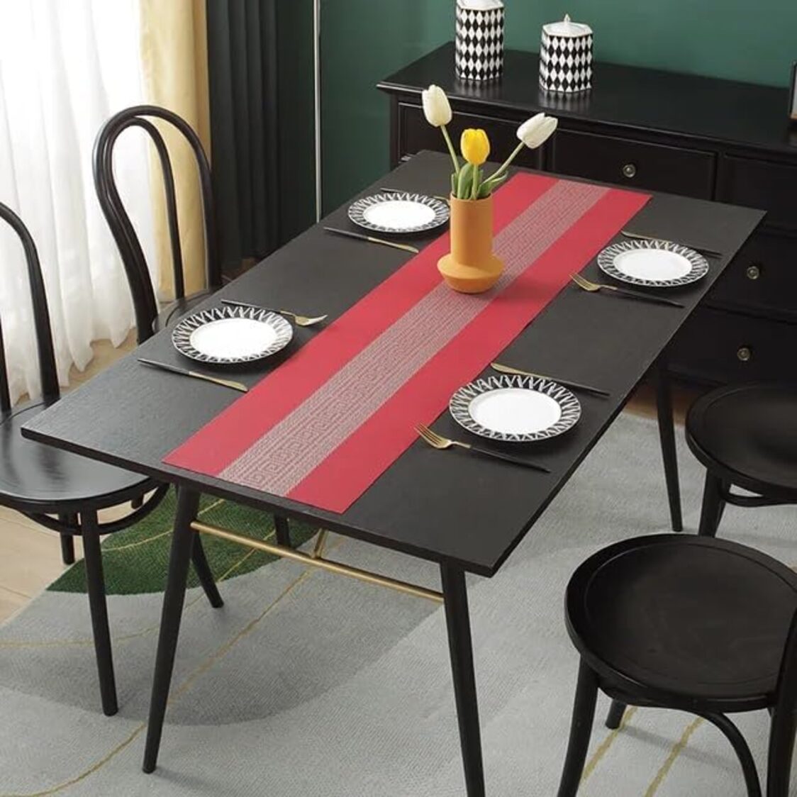 J. Rapee Greek Tablerunner Red