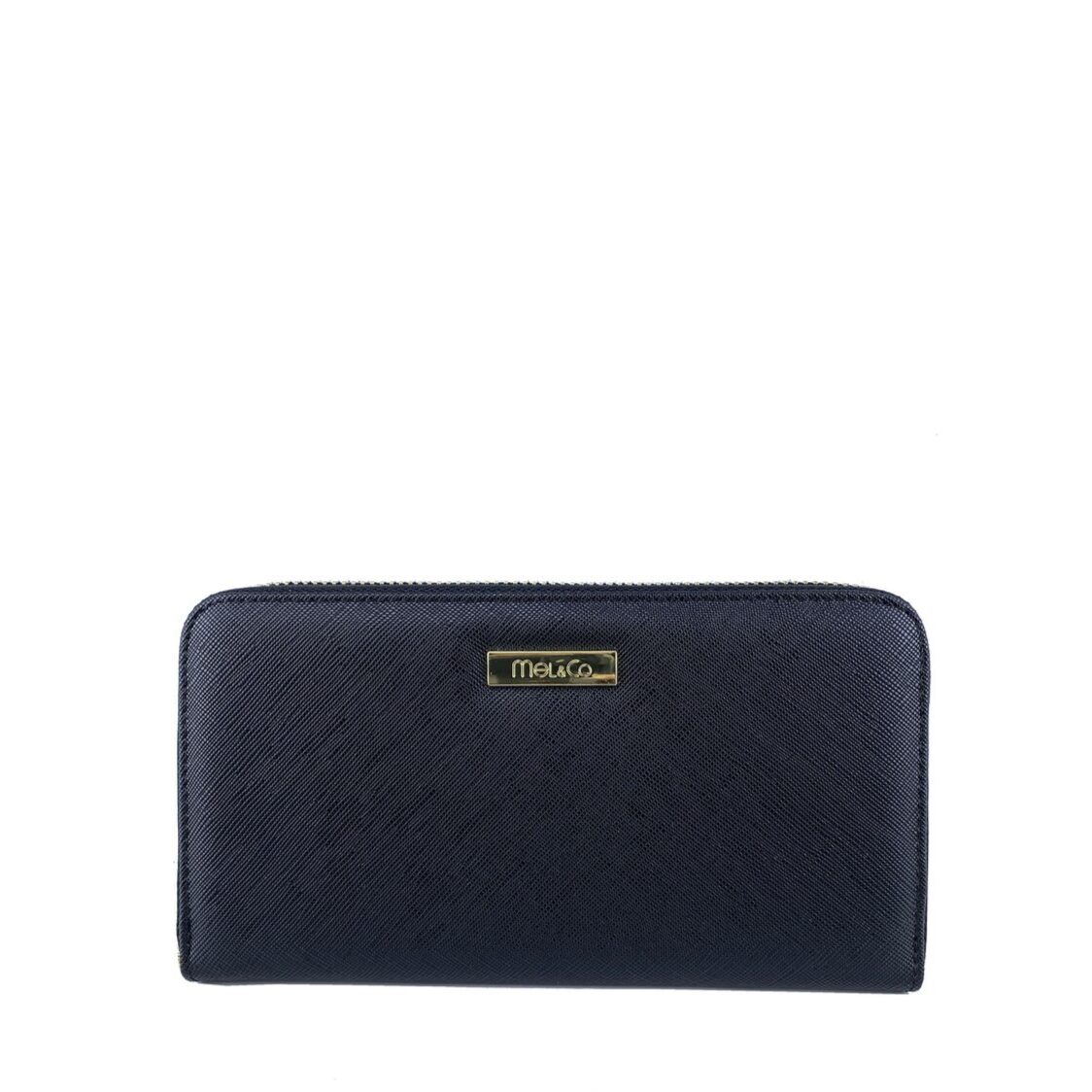 Mel&Co Saffiano Leatherette Zip-Around Long Wallet