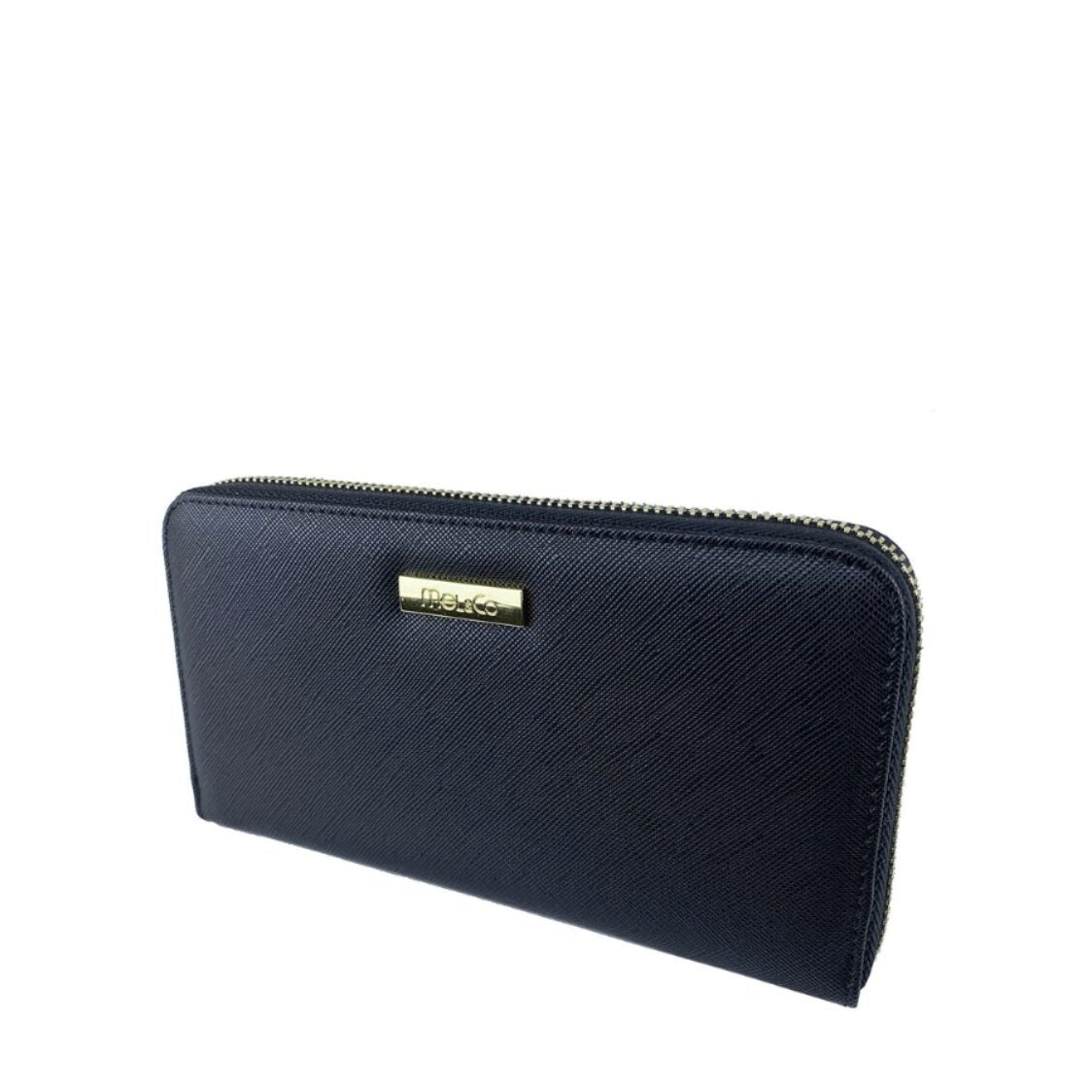 Mel&Co Saffiano Leatherette Zip-Around Long Wallet