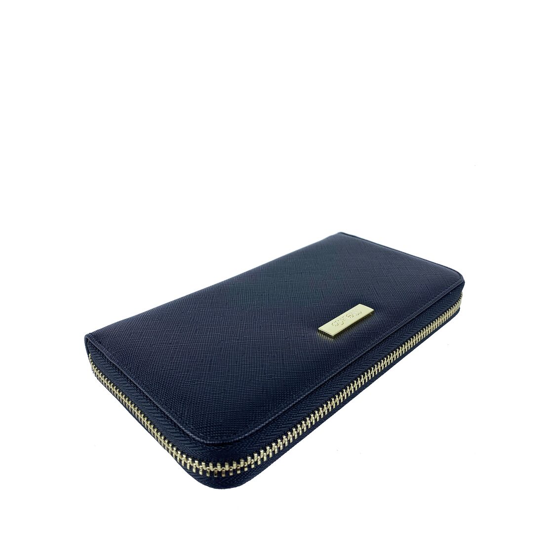 Mel&Co Saffiano Leatherette Zip-Around Long Wallet