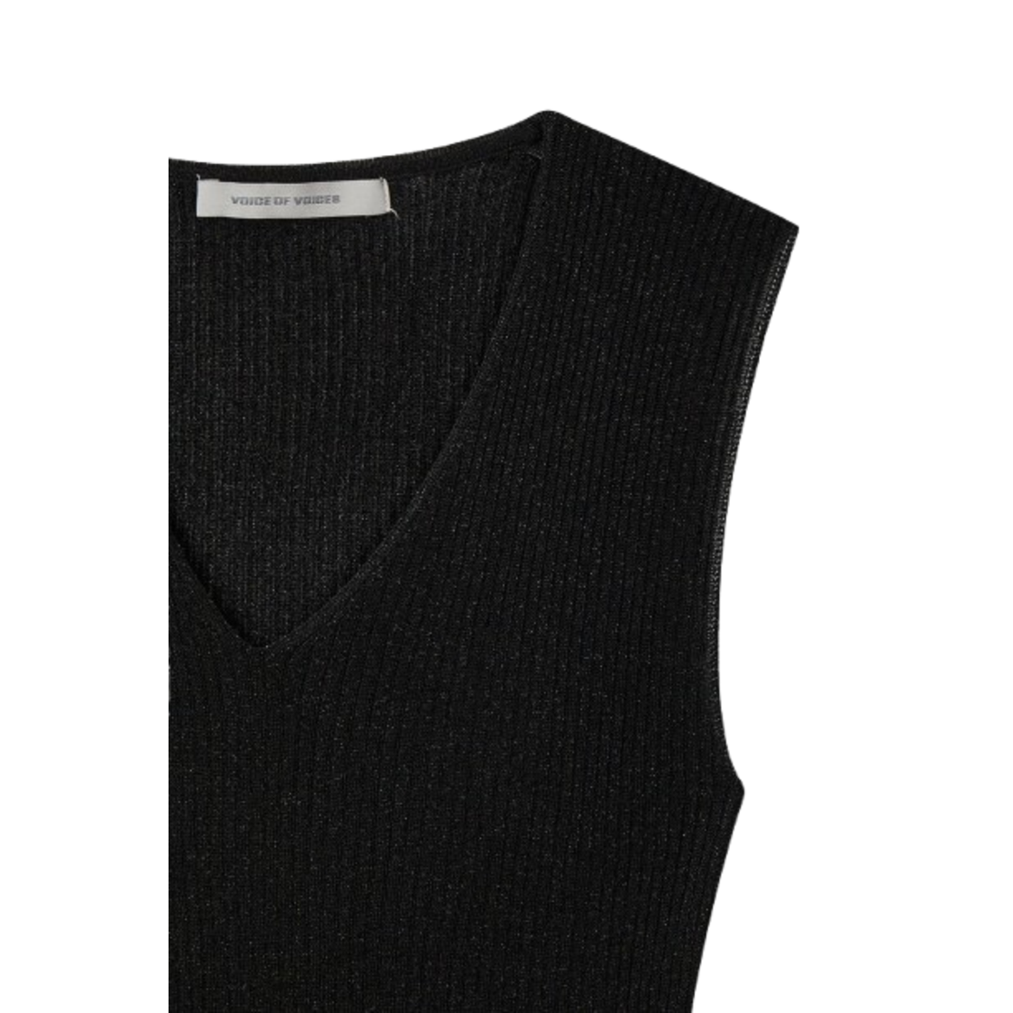 Voice Of Voices Metal V Neck Sleeveless Knit Top
