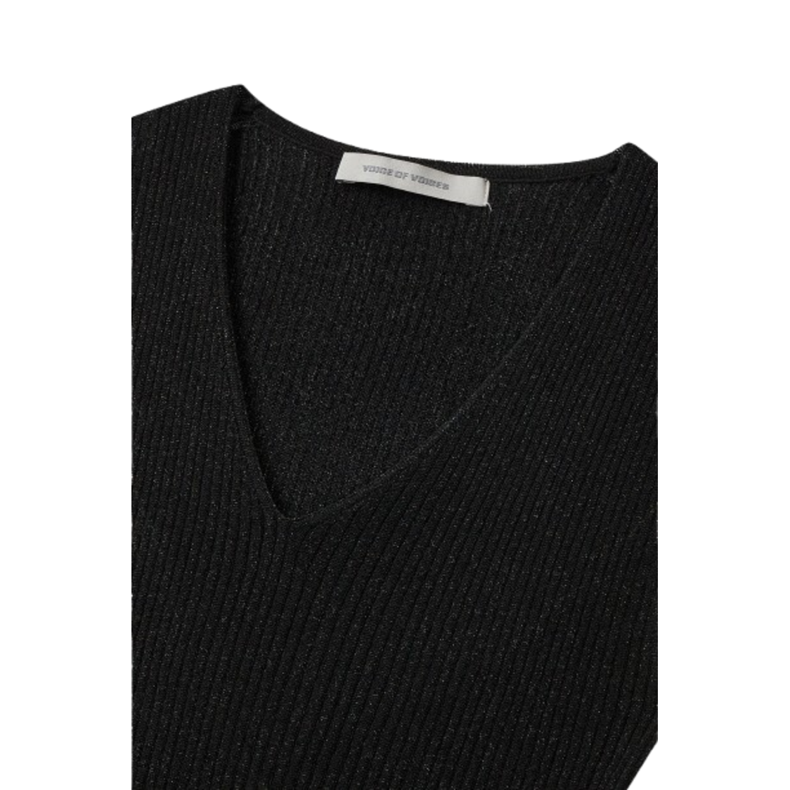 Voice Of Voices Metal V Neck Sleeveless Knit Top