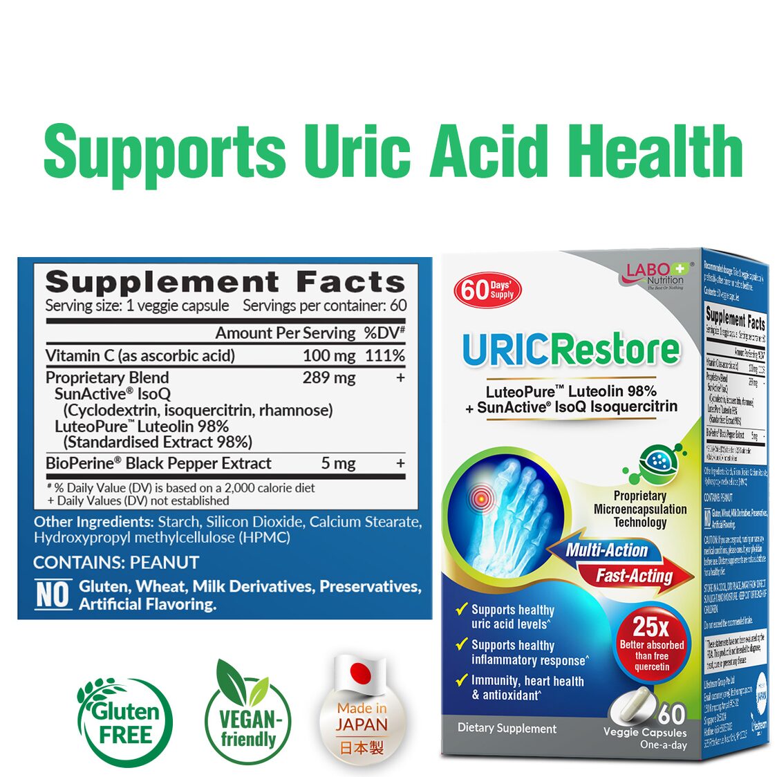 Labo Nutrition UricRestore 60 Veggie Capsules Twin Pack