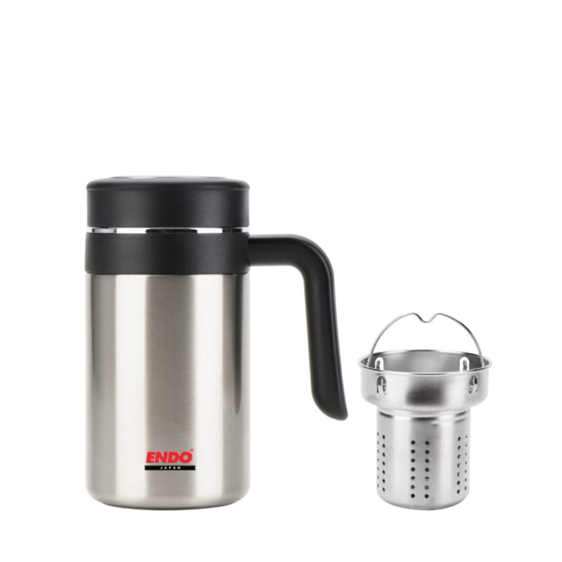 Endo Double Stainless-Steel Thermal Desk Mug 500ml With Tea Strainer (CX-3016)