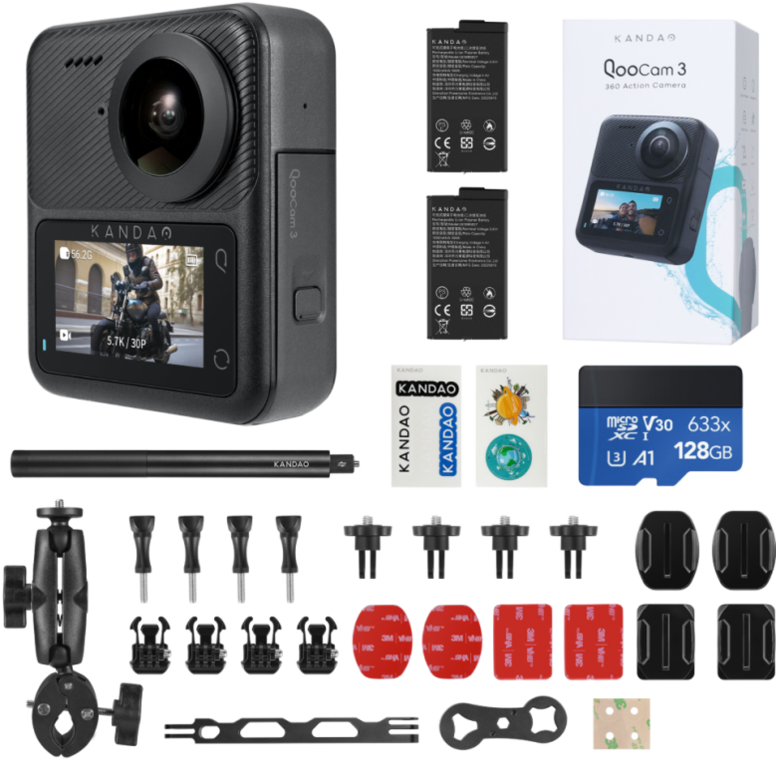 Kandao Qoocam3 360° Action Motorcycle Kit