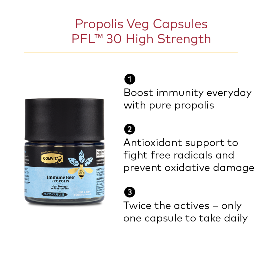 Comvita Propolis PFL30 High Strength Veg Capsules