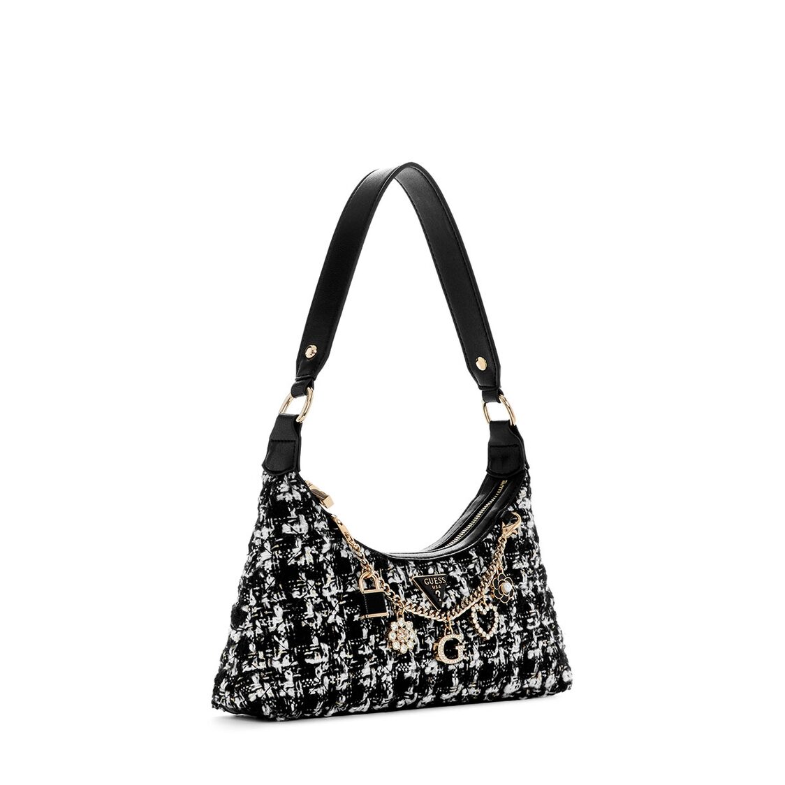 Guess Everlee Top Zip Shoulder Bag - Black Multi