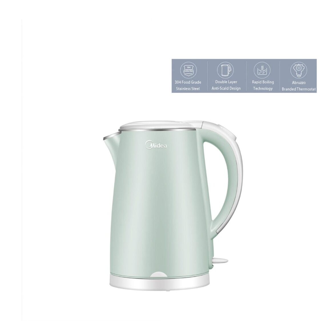 Midea Double Wall Electric Kettle 1.7L 1800W - Green (MKHJ-1705)