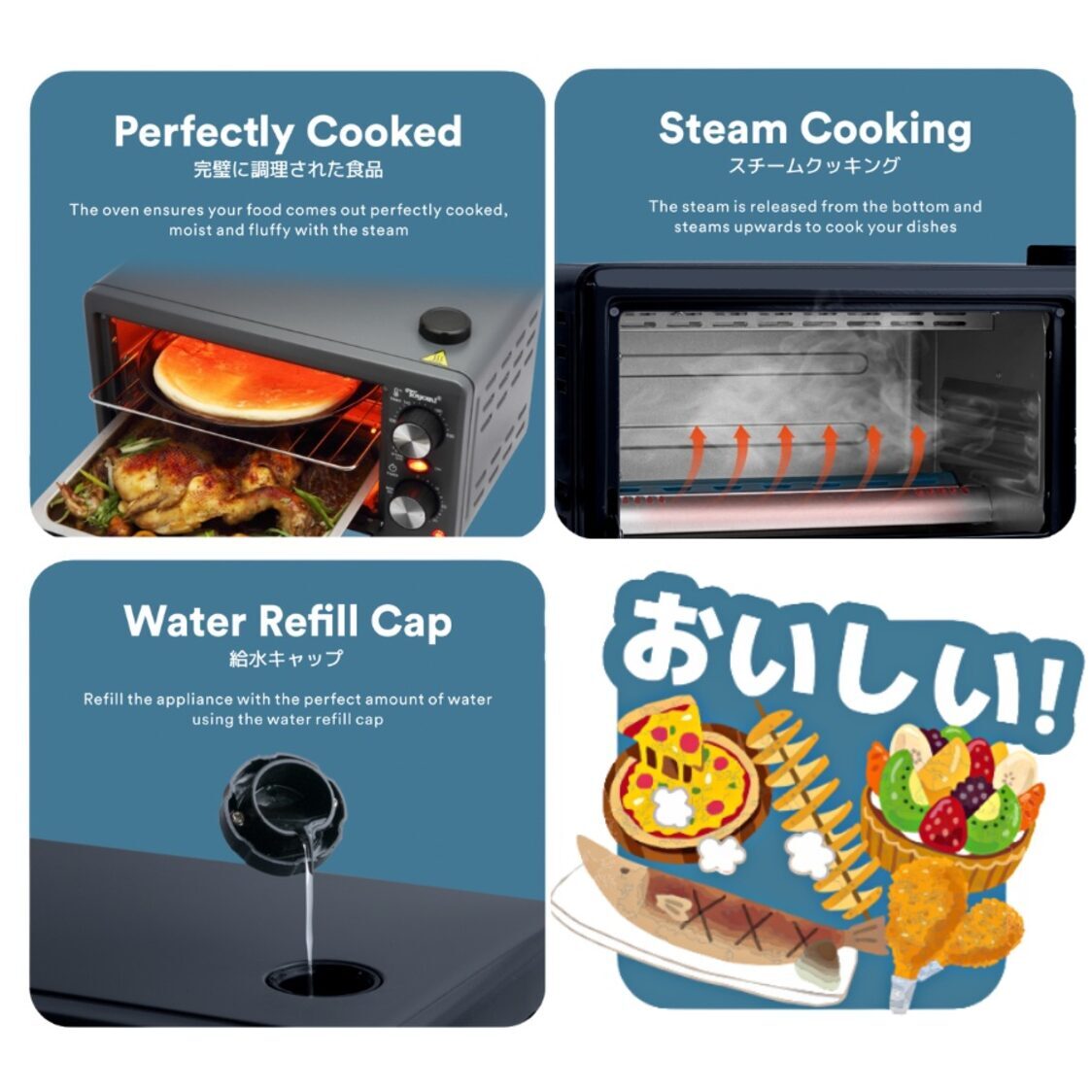 Toyomi Classic Toast & Steam Oven 12L - Matte White