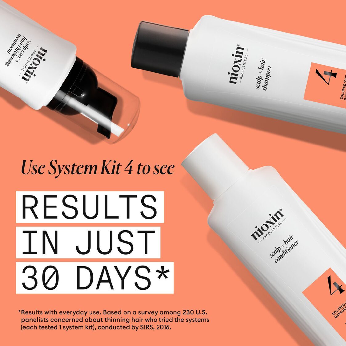 Nioxin System Kit 4 (Shampoo 150ml+Conditioner 150ml+Treatment 40ml)