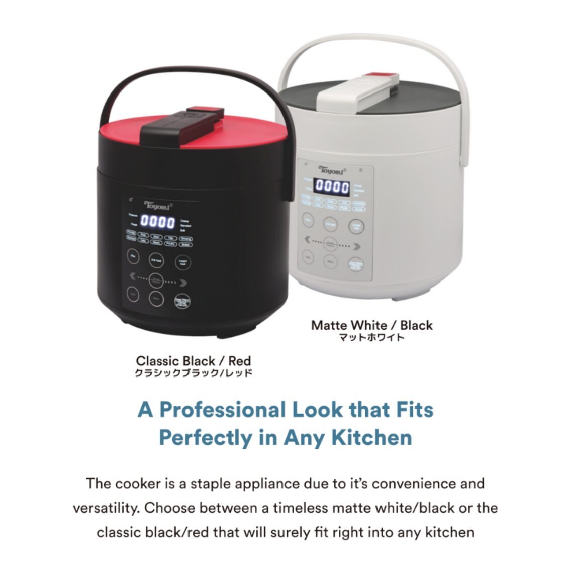 Toyomi Micro-Com Pressure Cooker & Rice Cooker 2L Dual Pots - White (PC2001)