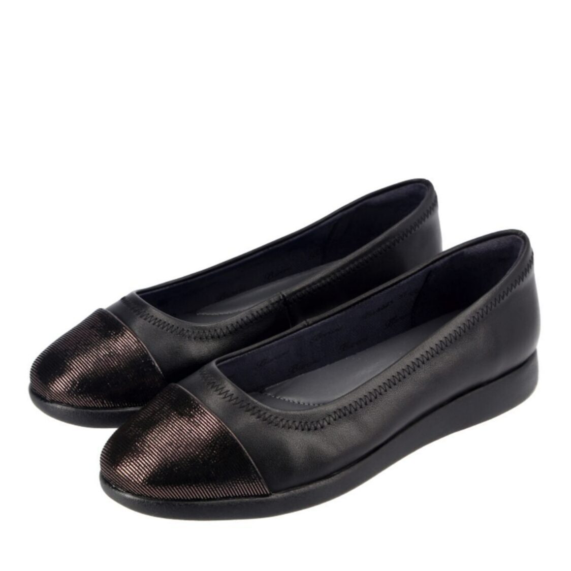 Barani Leather Pumps/Ballet Flats 1321 Black