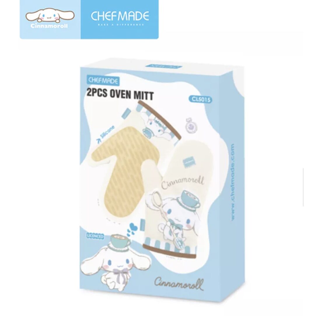 Chefmade Cotton Polyester Oven Mitt L28xW18cm 2Pcs Cinnamoroll (1898cm-CL5015)