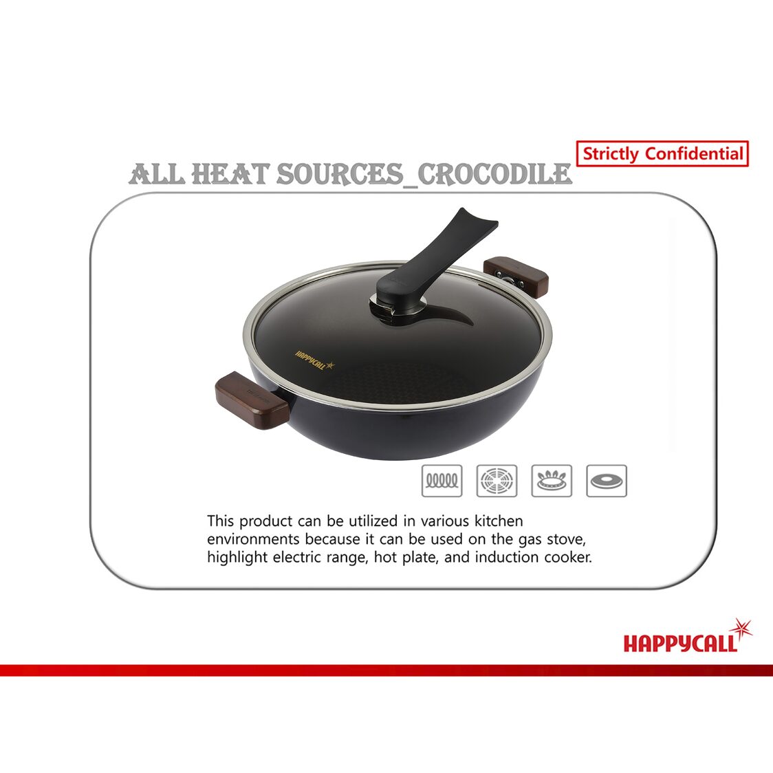 Happycall Crocodile IH Graphene Die Cast Chef Wok with Lid 32cm (3900-0376)