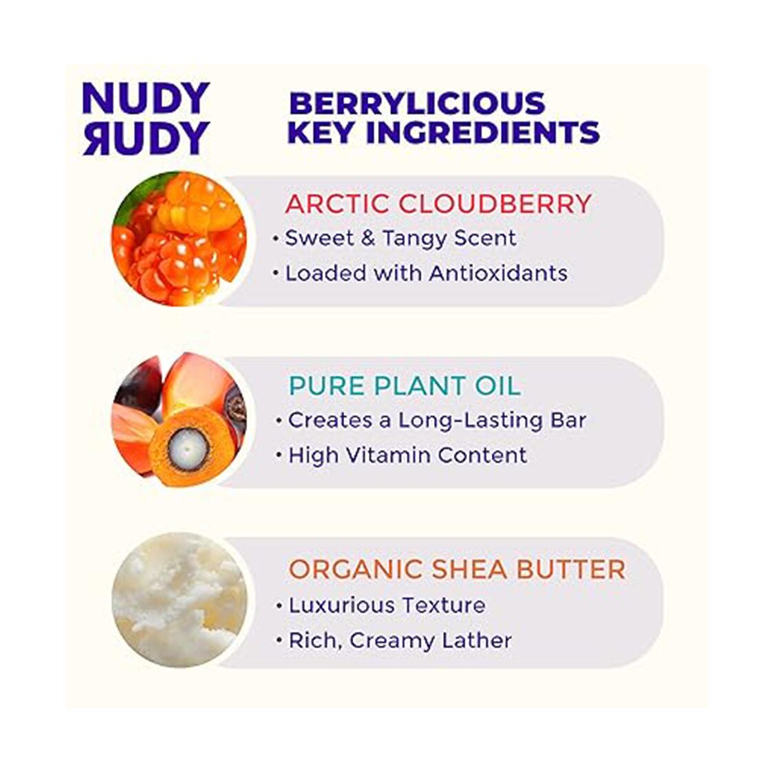 Nudy Rudy Berrylicious Soap Bar 150g