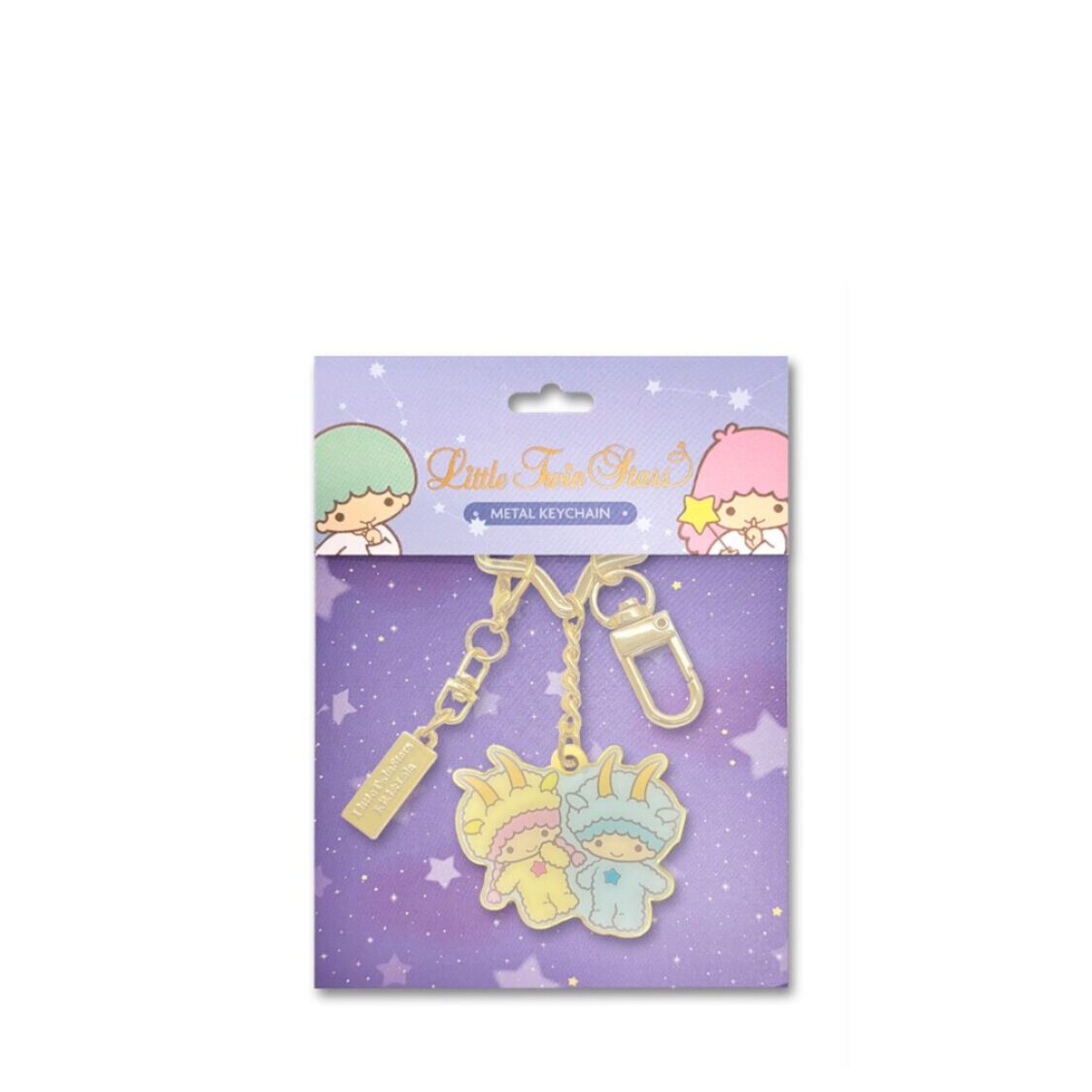 The Singapore Mint Capricorn Little Twin Stars Horoscope 24K Gold-Plated Keychain with 24K GP Charm