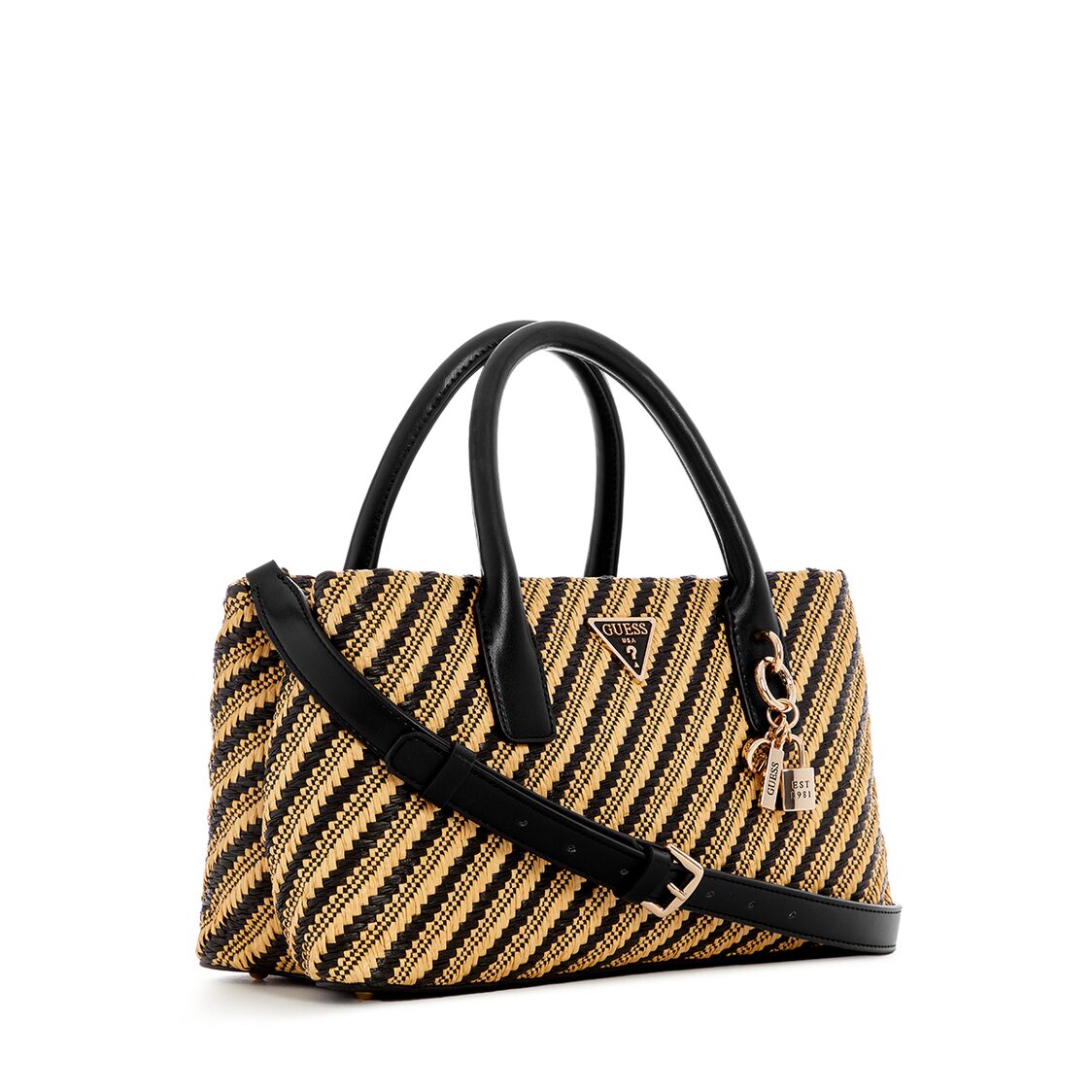 Guess Simona Small Satchel - Natural/Black