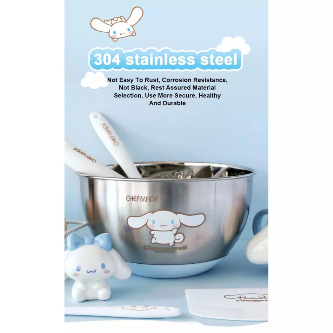 Chefmade Stainless Steel Mixing Bowl D20xH12cm Cinnamoroll (1898cm-CL5008)