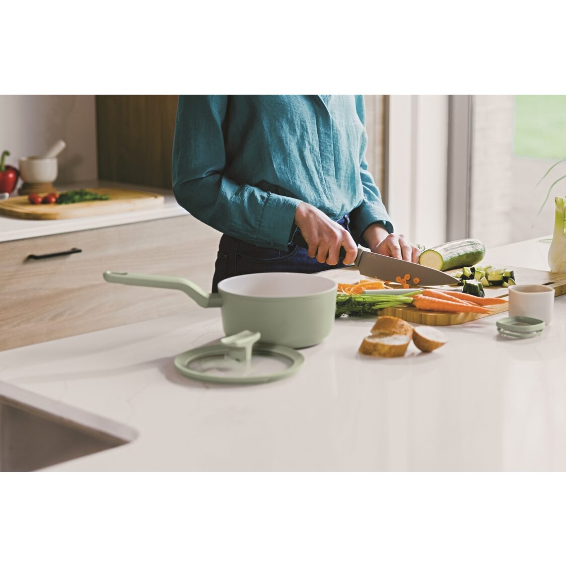 Berghoff Saute Pan Balance Sa 26Cm (Cover Included) Light Green