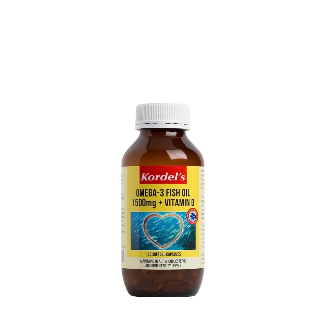 Kordel's Omega 3 Fish Oil 1500mg + Vitamin D 120s