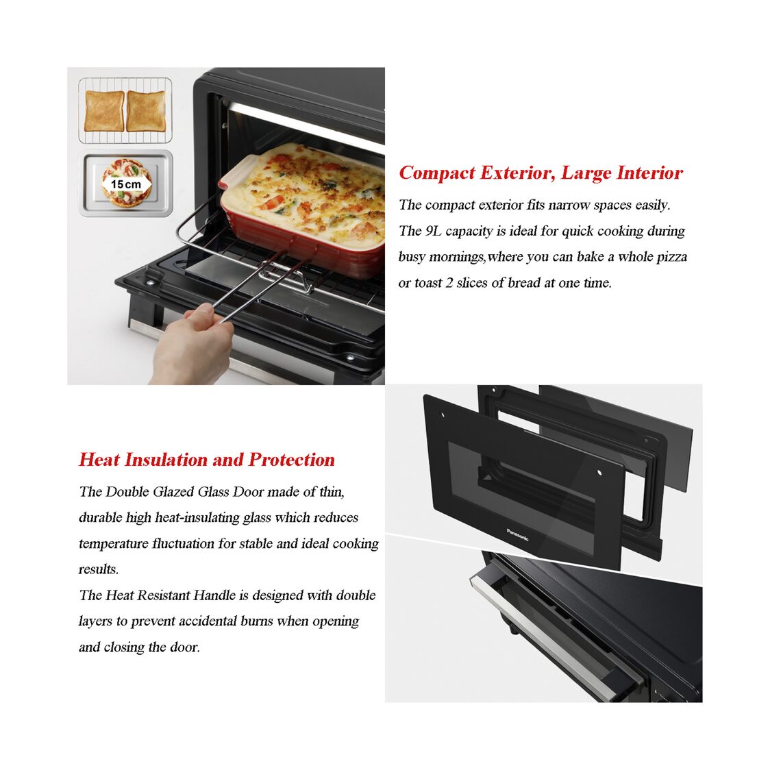 PANASONIC Compact Oven 9L 1000W (NT-H900KSH)