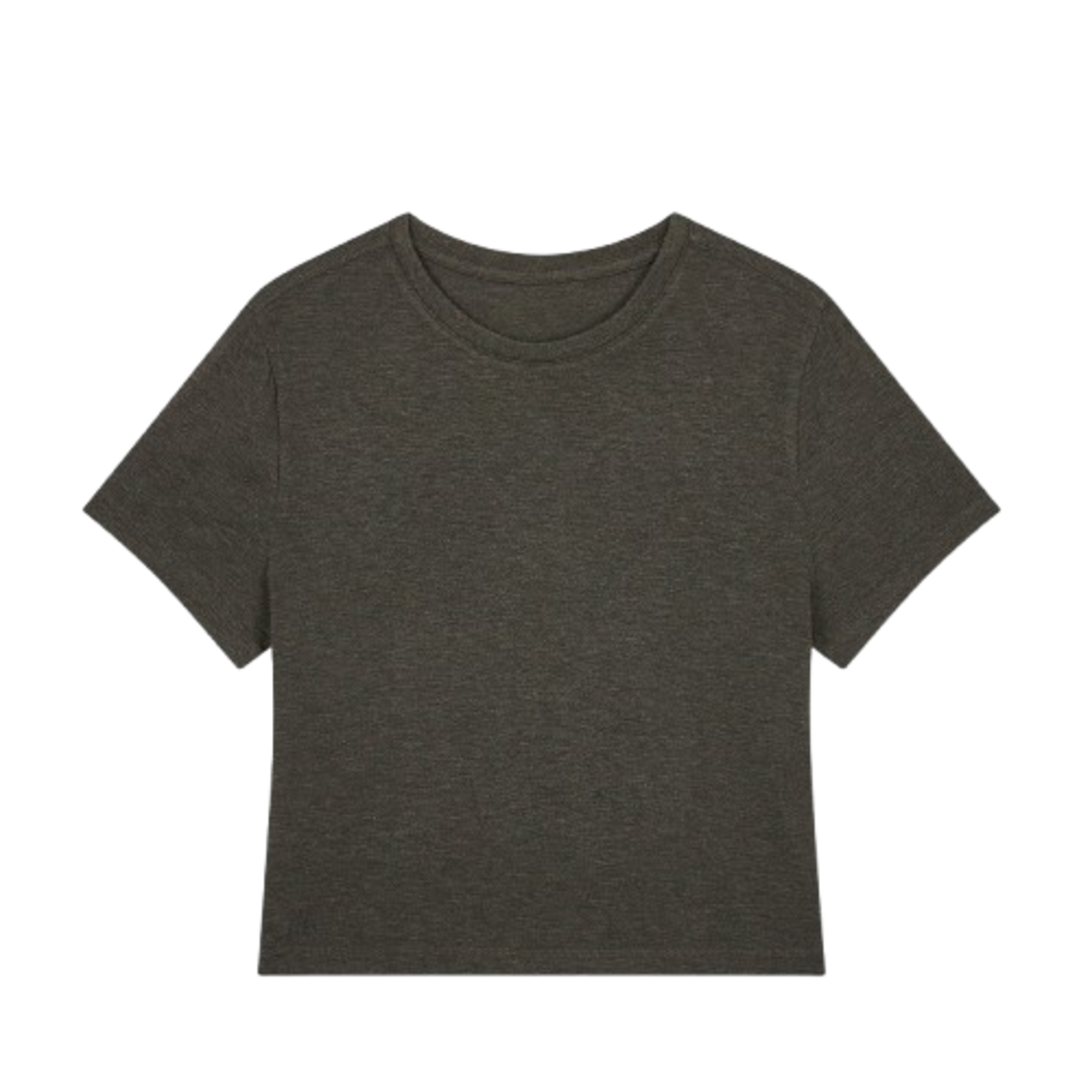 Jaju Women Rayon Stretch Cropped Short Sleeve Lounge T-Shirt Khaki