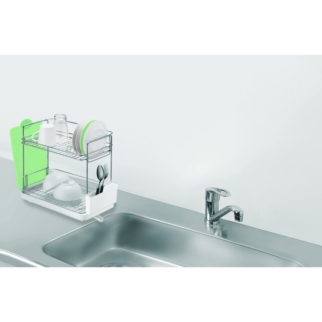 Asvel Pose 2 Tier Slim Dish Drainer (5514WH)