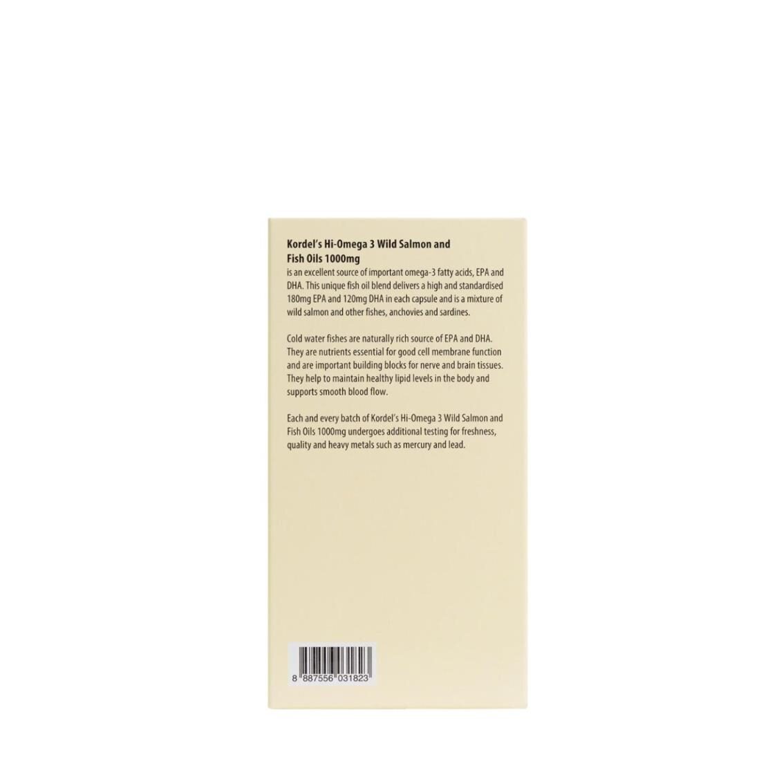 Kordel's Hi-Omega 3 1000mg Wild Salmon and Fish Oils 180s Twinpack