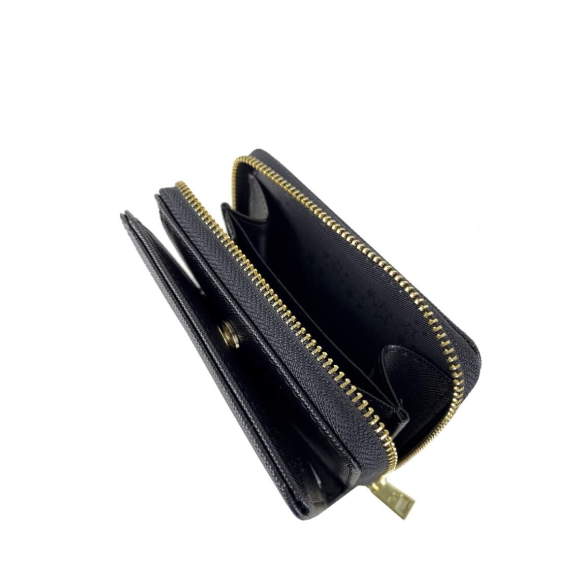 Mel&Co Saffiano-Effect Bifold Zip Coin Card Wallet
