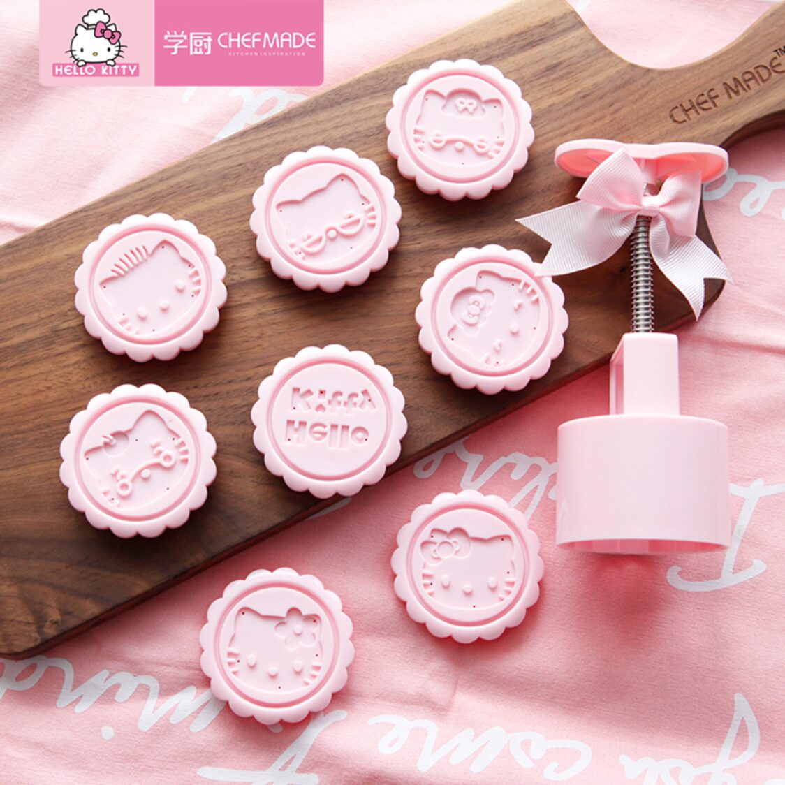 Chefmade Mooncake Mold Set 75G Hello Kitty (1898cm-KT7049)