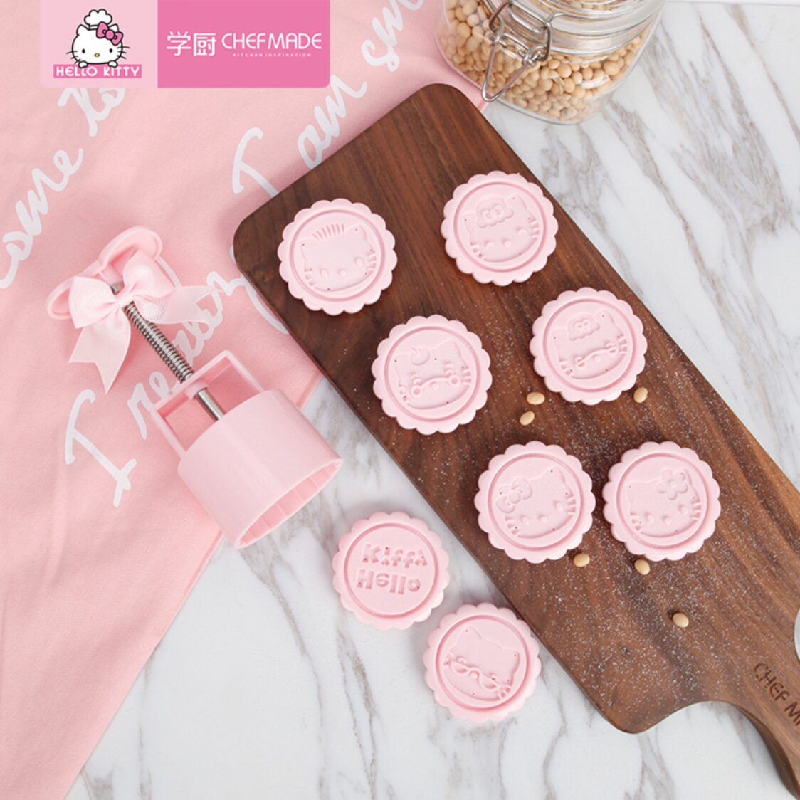 Chefmade Mooncake Mold Set 75G Hello Kitty (1898cm-KT7049)