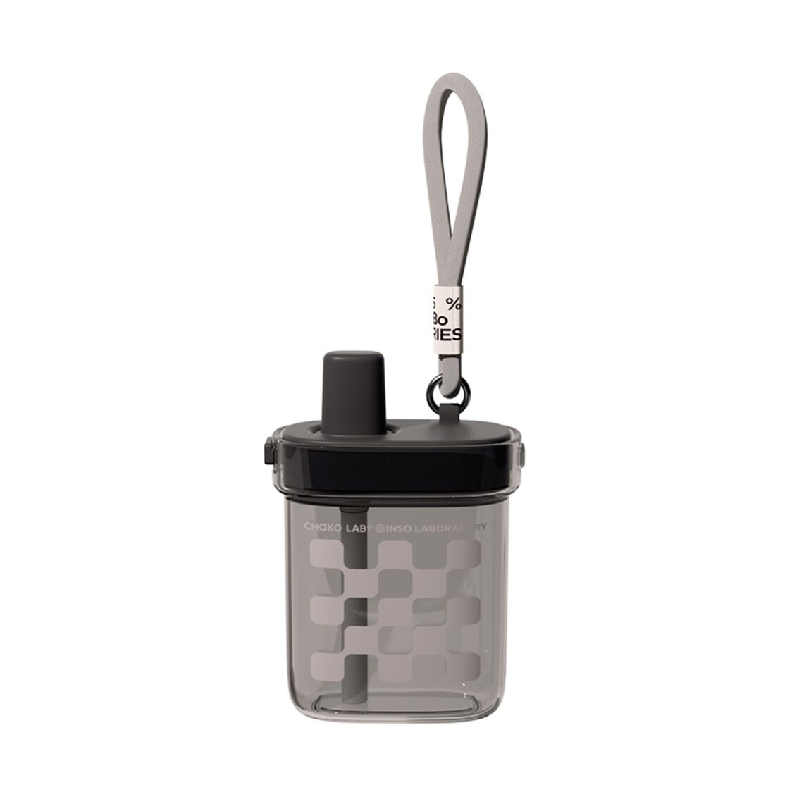 Chako Lab 780ml Bobo Straw Cup Square Black/Grey