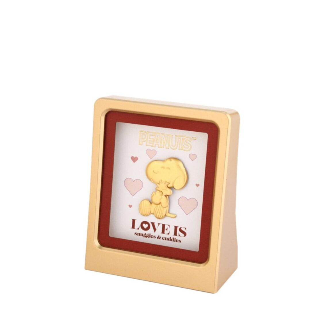 The Singapore Mint Peanuts Snoopy Love Is Snuggles & Cuddles 24K Gold Foil in Frame