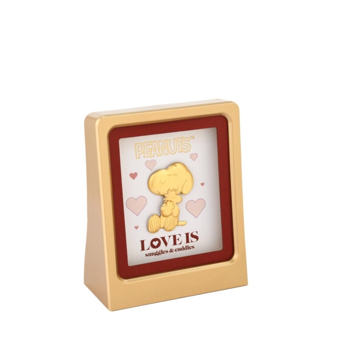The Singapore Mint Peanuts Snoopy Love Is Snuggles & Cuddles 24K Gold Foil in Frame