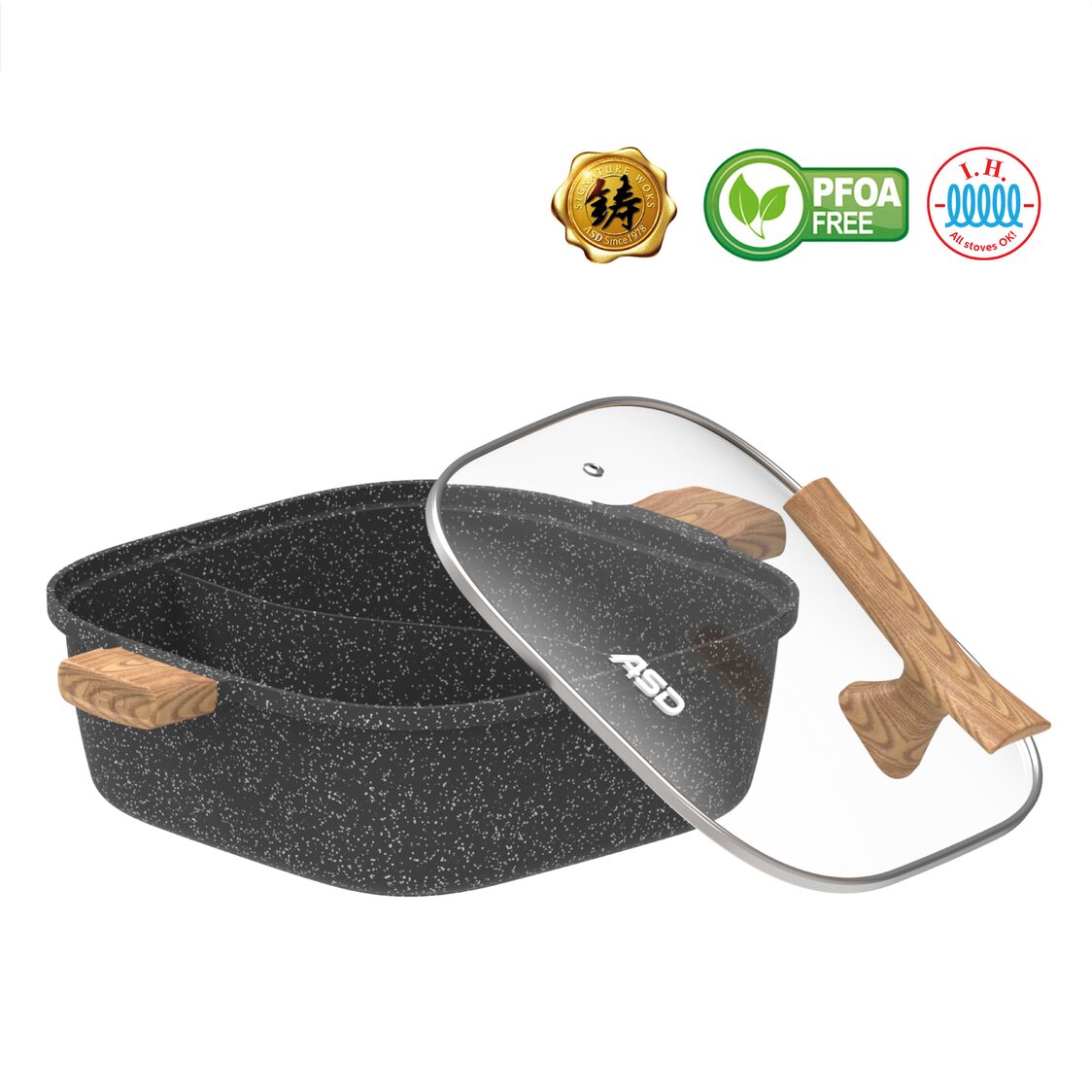 ASD Die Cast IH "Yuan-Yang" Steamboat 28cm - Square (HP28SB-SQ)