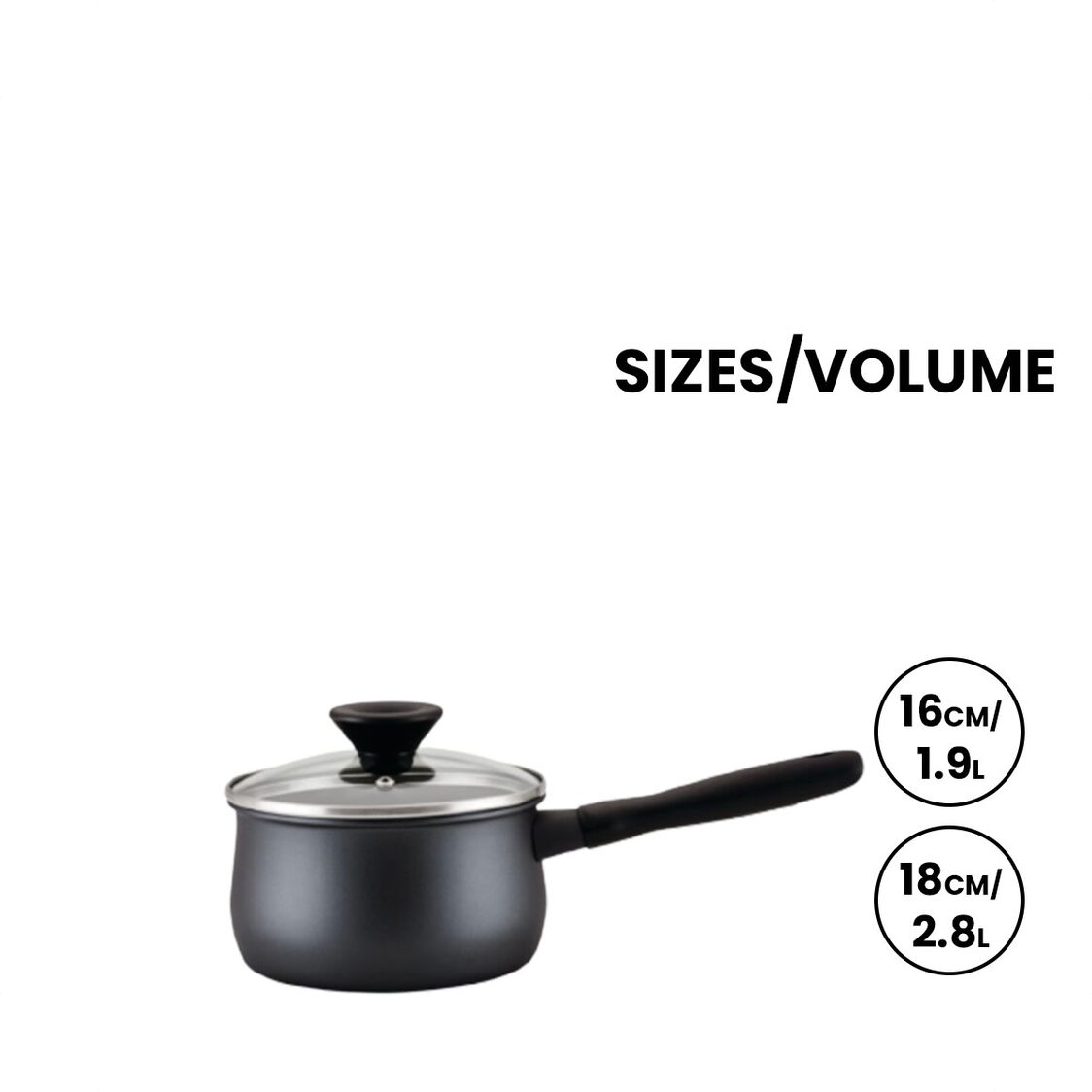 Meyer Midnight Nonstick Hard Anodized Covered Saucepan (Induction)