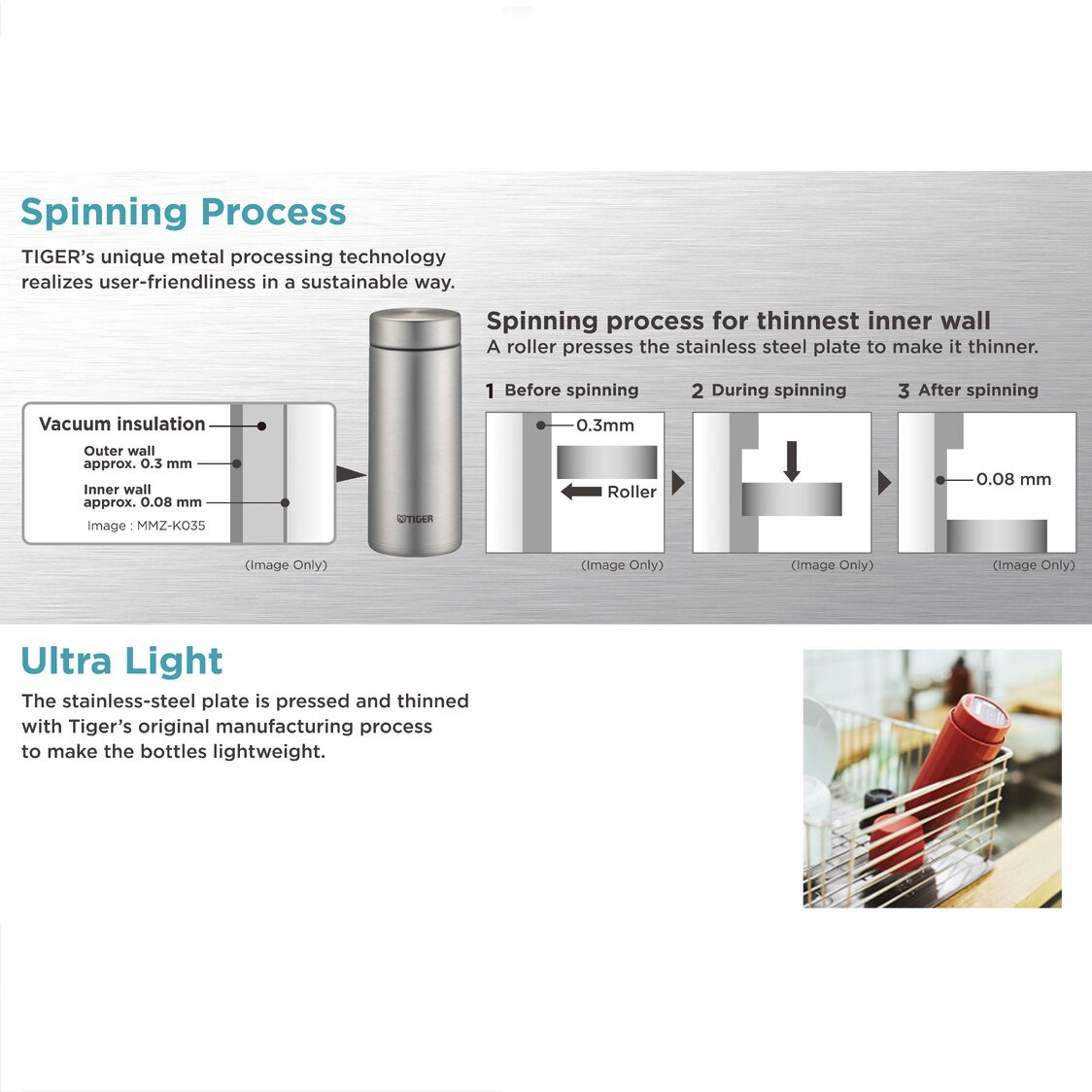 Tiger 600ml Vacuum Insulated Stainless Steel Carbonated Bottle - Lake Blue (MKB-T060 AL)