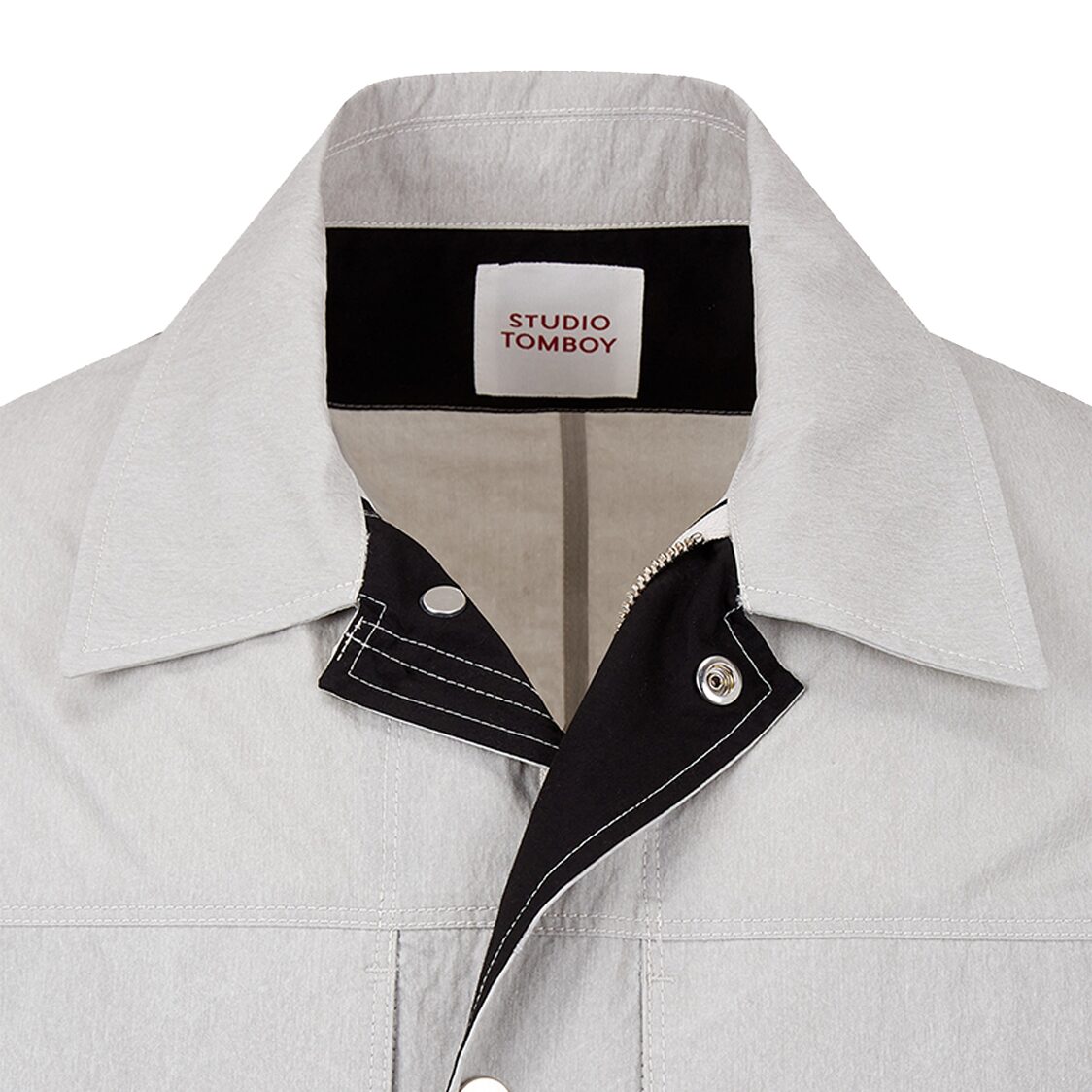 Studio Tomboy Big Pocket Shirt Jumper Light Grey