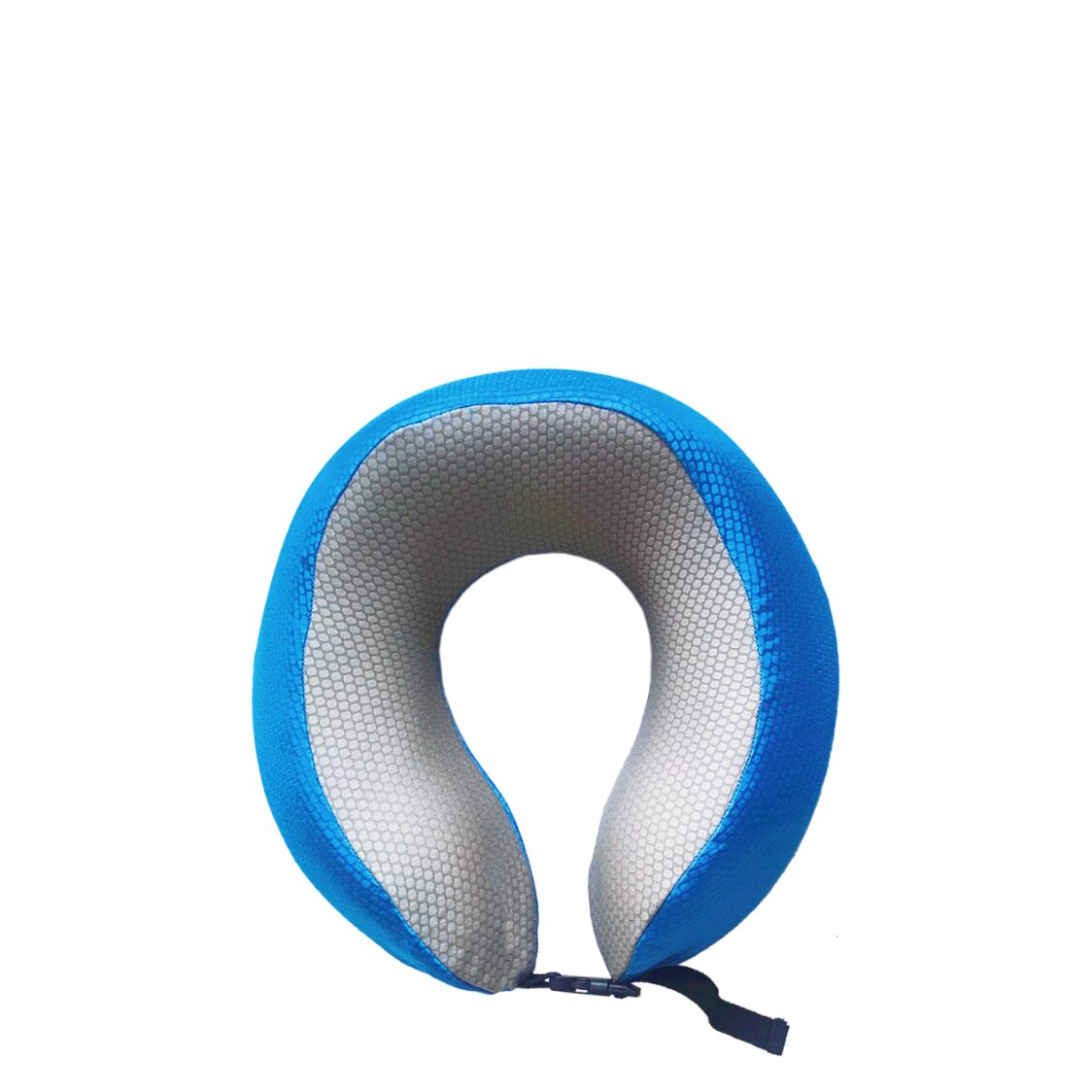 M Collection Memory Foam Neck Pillow With Case Grey Blue