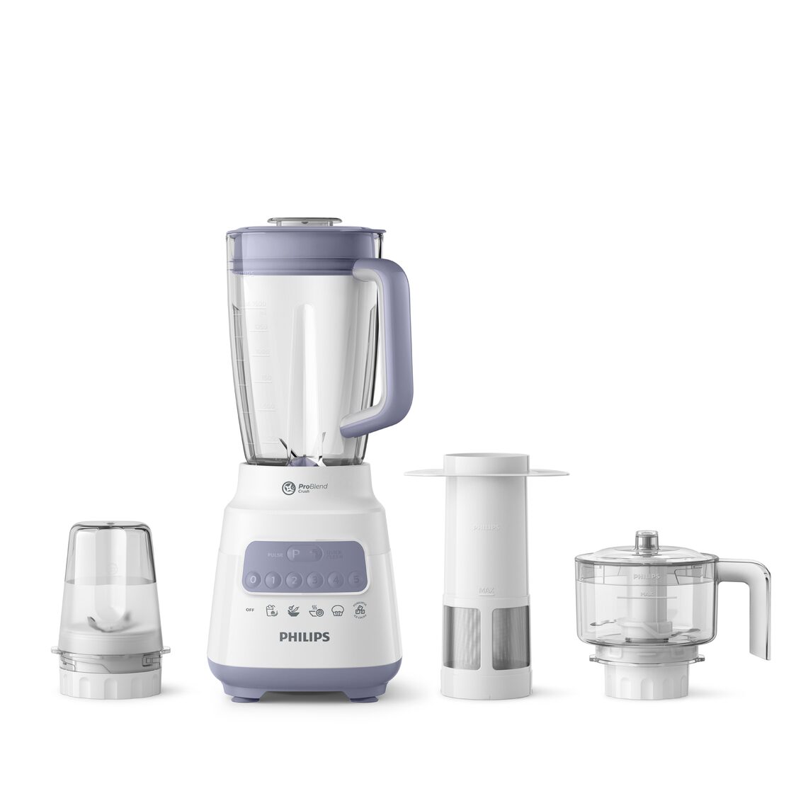 Philips Series 5000 Blender With Dry Mill, Chopper, Filter 700W Plastic Jar (HR2223/01)