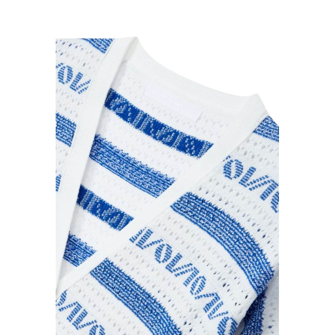 Voice Of Voices Logo Pattern V Neck Cardign Blue