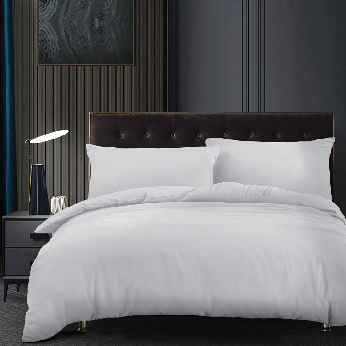 Charles Millen Signature Collection - Bistro White 100% Pima Cotton Deluxe Fitted Sheet Set / Bed Set