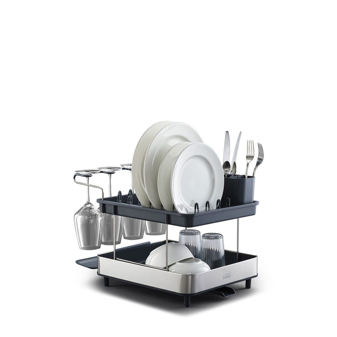 Joseph Joseph Excel Steel 2-tier Dish Rack - Grey - 851647