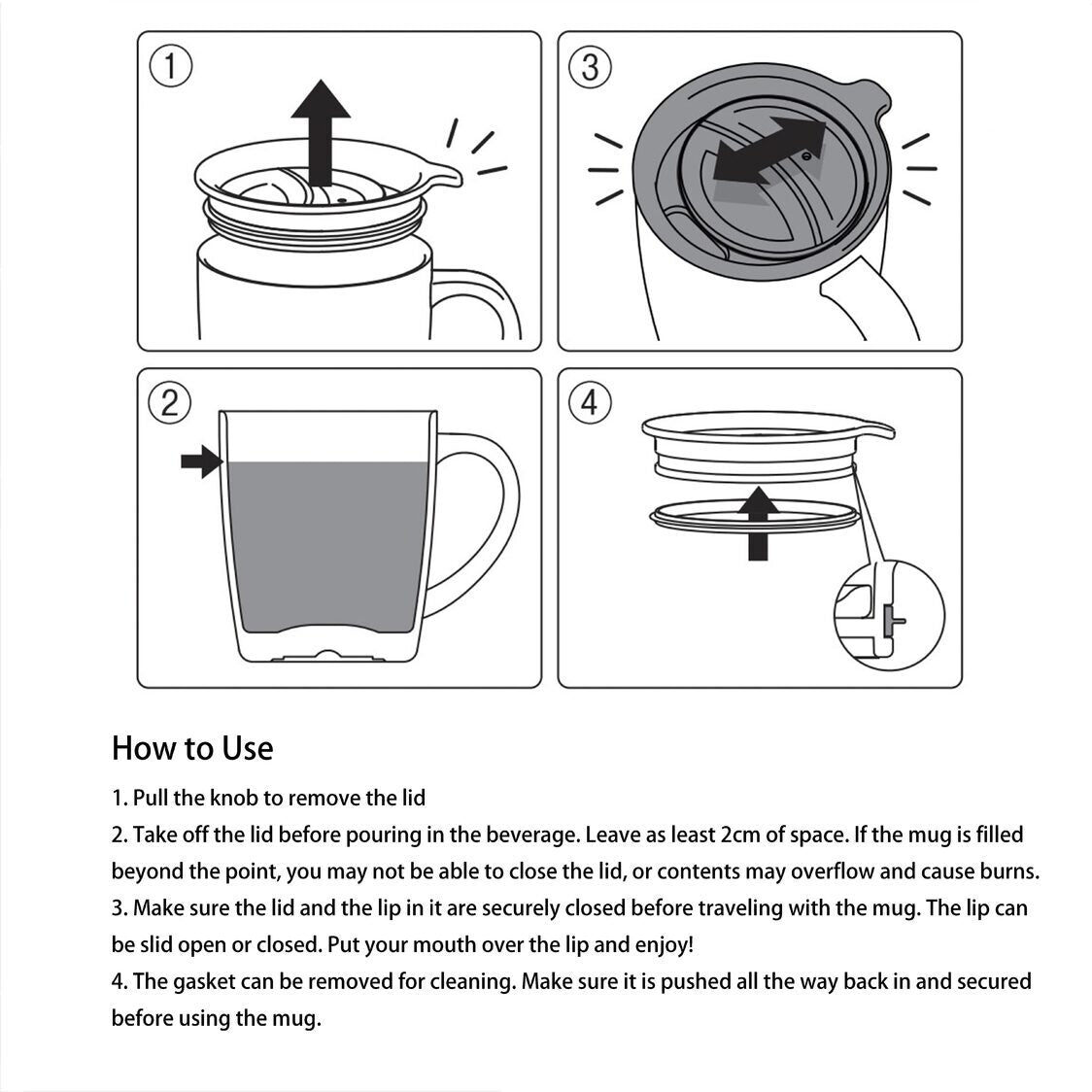 HARIO Heat Retention Mug with Lid 300ml - Grey (SMF-300GR)