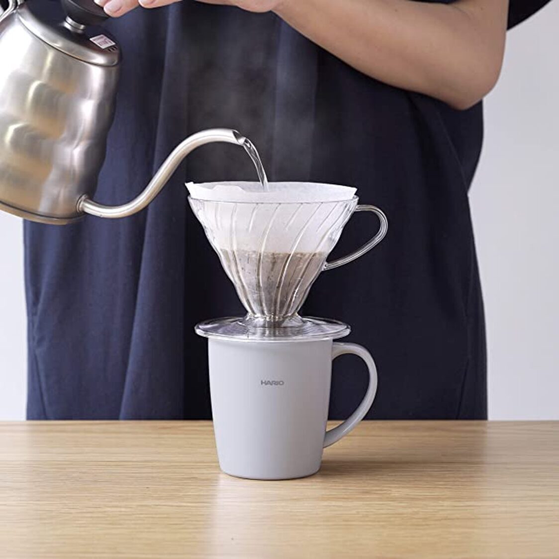 HARIO Heat Retention Mug with Lid 300ml - Grey (SMF-300GR)