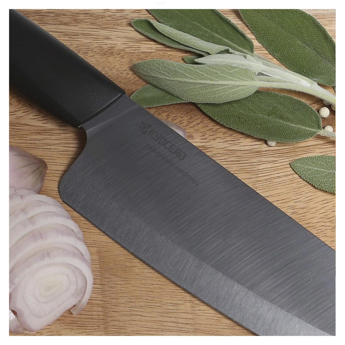 KYOCERA Ergonomic Advanced Ceramic Santoku Knife 14cm - Black (FK-140 BK-BK)