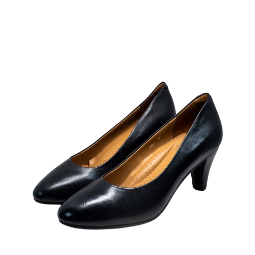 Caratti 3091 Classic Leather Heels (Mid) - Black
