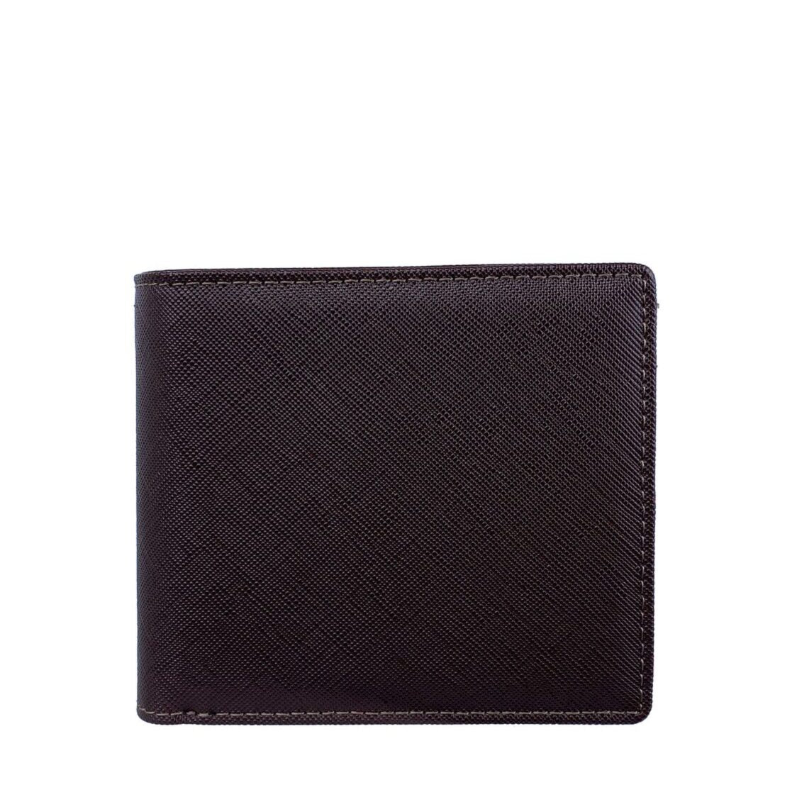 Mel&Co Saffiano Leatherette Bi-Fold Wallet With Flap Pocket