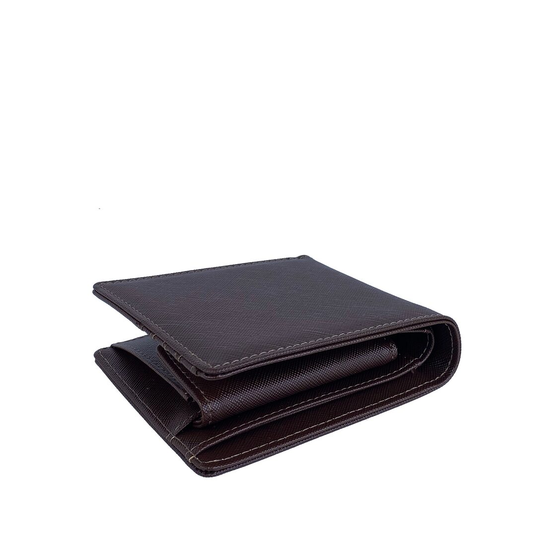 Mel&Co Saffiano Leatherette Bi-Fold Wallet With Flap Pocket