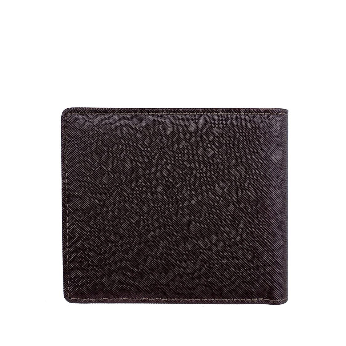 Mel&Co Saffiano Leatherette Bi-Fold Wallet With Flap Pocket